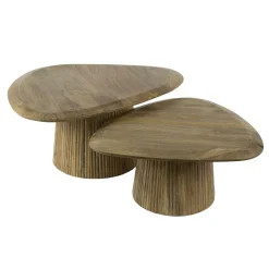 Table gigogne en bois de manguier avec plateau triangulaire (lot de 2) CREEK