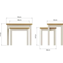 Table gigogne en bois finition gris clair (lot de 2) BATH