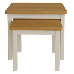 Table gigogne en bois finition gris clair (lot de 2) BATH