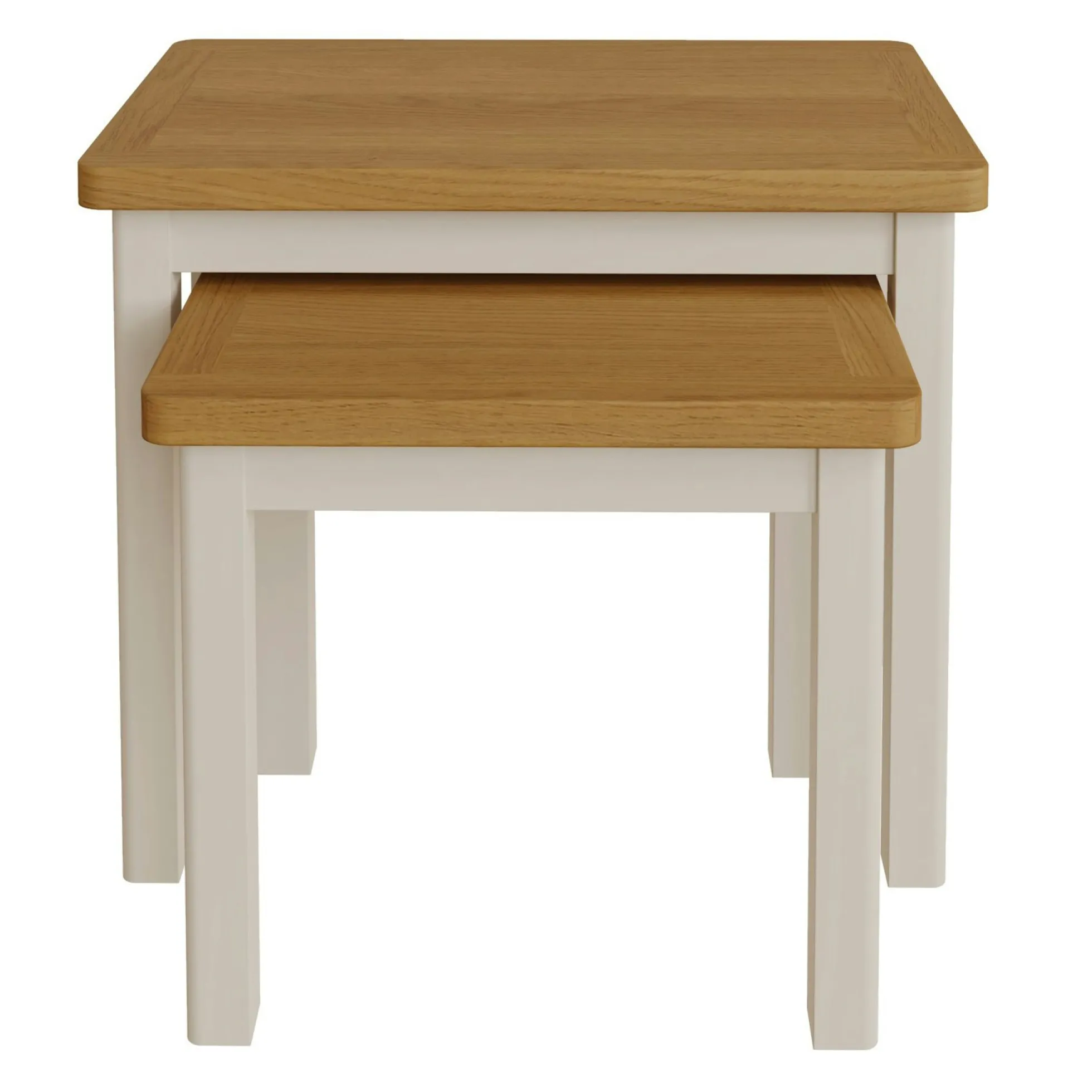Table gigogne en bois finition gris clair (lot de 2) BATH