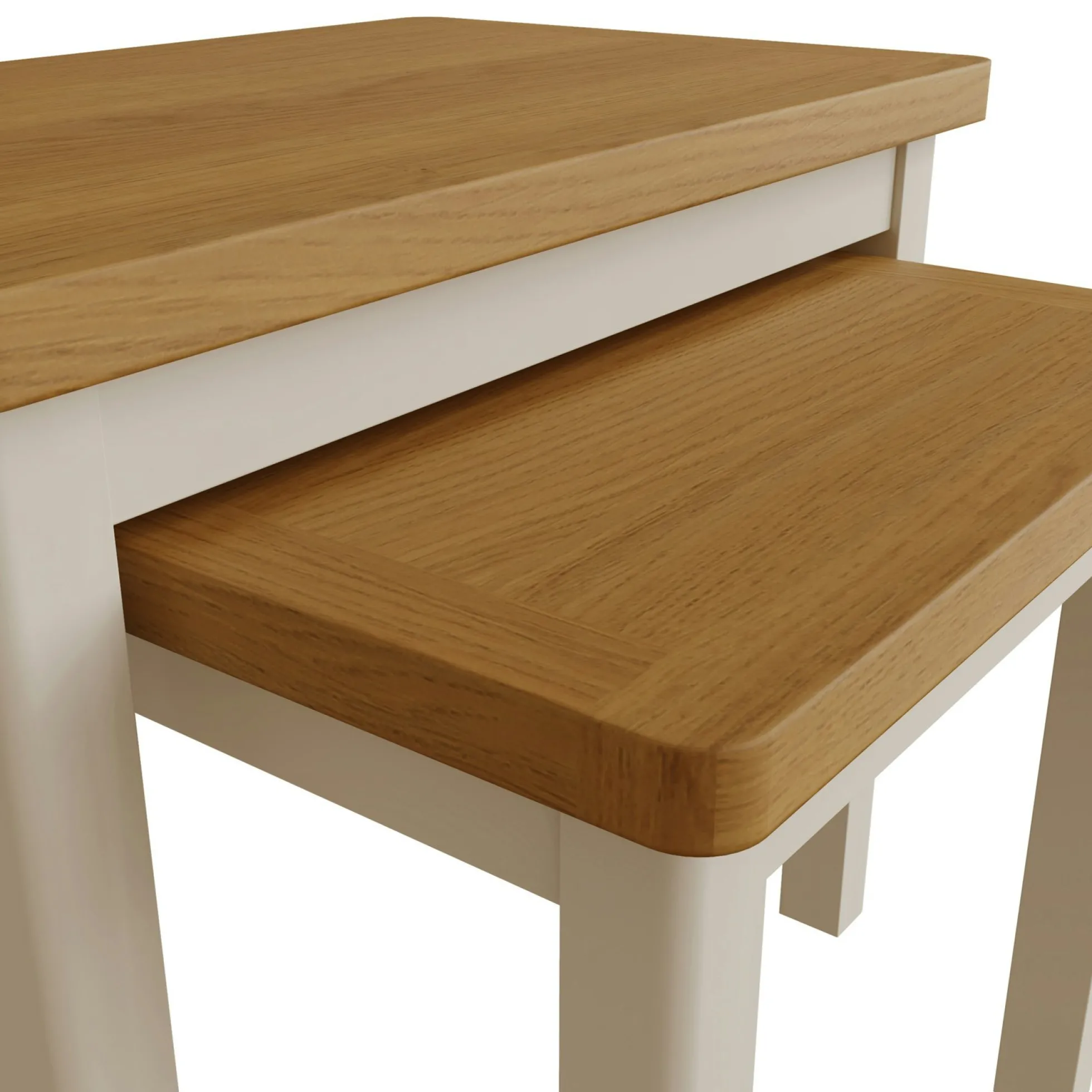 Table gigogne en bois finition gris clair (lot de 2) BATH