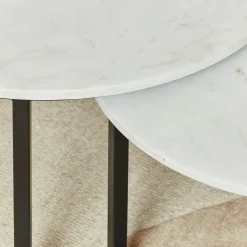 Table gigogne en marbre blanc (lot de 2) DUOMO