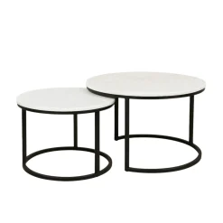 Table gigogne en marbre blanc (lot de 2) DUOMO