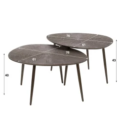 Table gigogne organique – soleil brun bronze (lot de 2) RALF