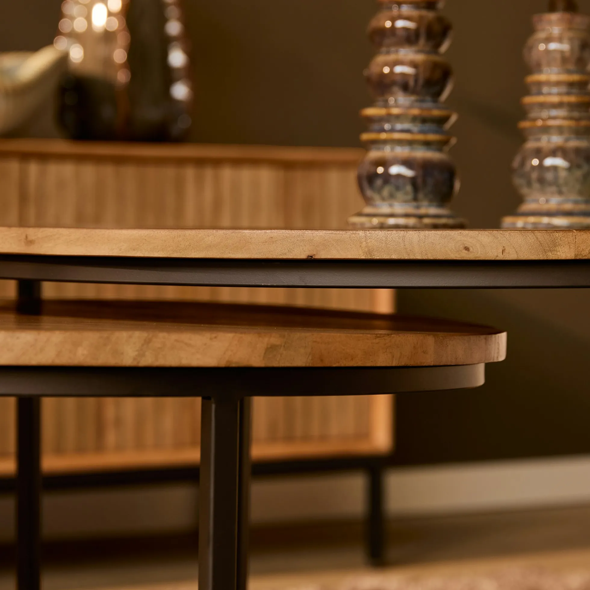 Table gigogne ronde en bois (lot de 2) CORTINA
