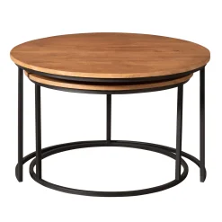 Table gigogne ronde en bois (lot de 2) CORTINA