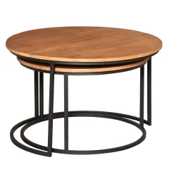 Table gigogne ronde en bois (lot de 2) CORTINA