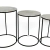 Table gigogne ronde plateau argenté (lot de 3)