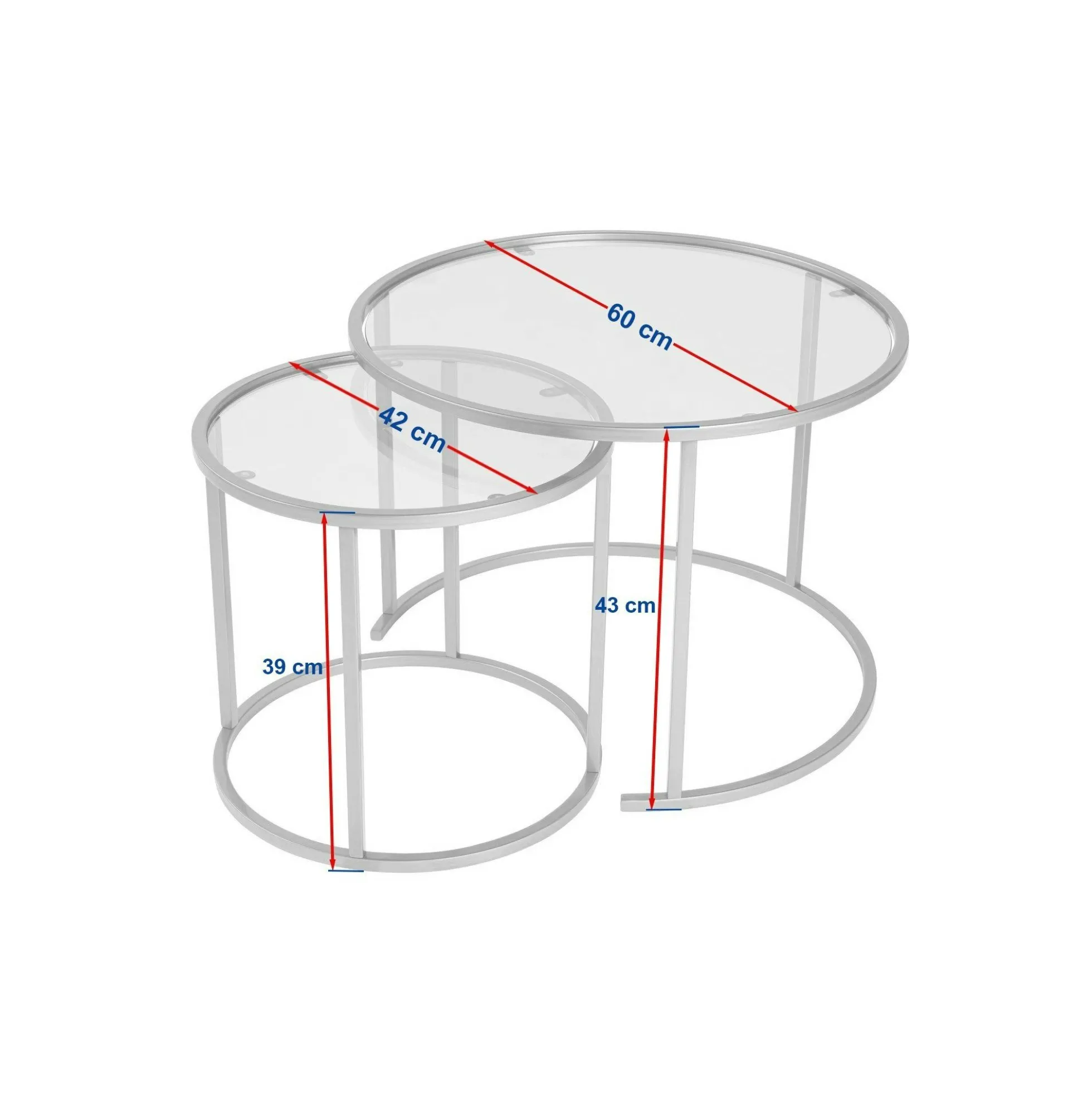 Table gigogne verre ambré - cadre doré (lot de 2) ⌀60 cm TULUM