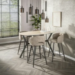 Table haute céramique effet travertin 140 cm ASCOLI