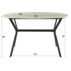 Table haute céramique effet travertin 140 cm ASCOLI