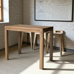 Table haute de cuisine en bois - plateau chêne 150 cm FJORD