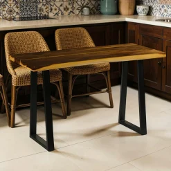 Table haute en bois de suar massif 140 cm NAUTA