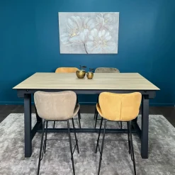 Table haute en céramique extensible effet bois 160-270 cm LOMBARDIE