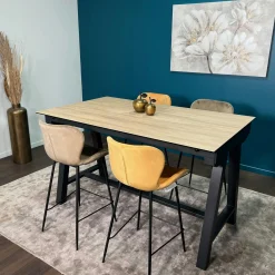 Table haute en céramique extensible effet bois 160-270 cm LOMBARDIE