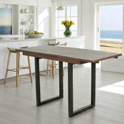 Table haute extensible bois brun recyclé 120-160 cm SAMOA