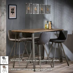 Table haute rectangulaire finition brun HELSINKI