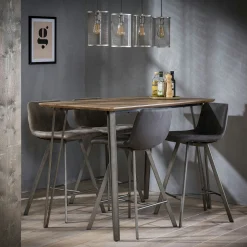 Table haute rectangulaire finition brun HELSINKI
