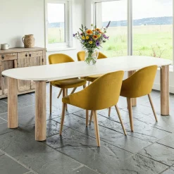 Table à manger aspect ciment clair 240 cm KNOX