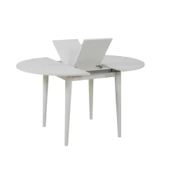 Table à manger blanche extensible Ø100-131 cm ORINA