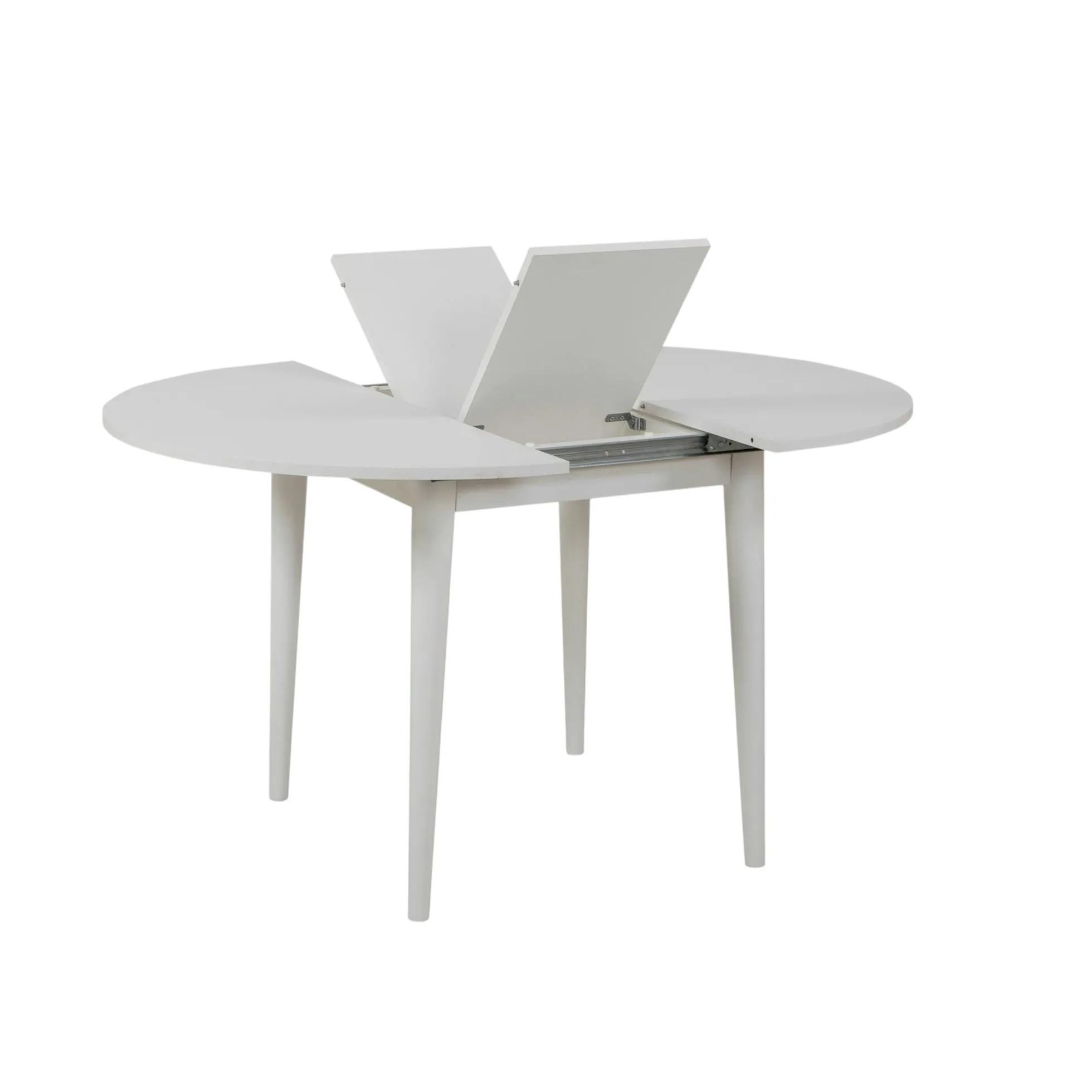 Table à manger blanche extensible Ø100-131 cm ORINA