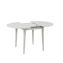 Table à manger blanche extensible Ø100-131 cm ORINA