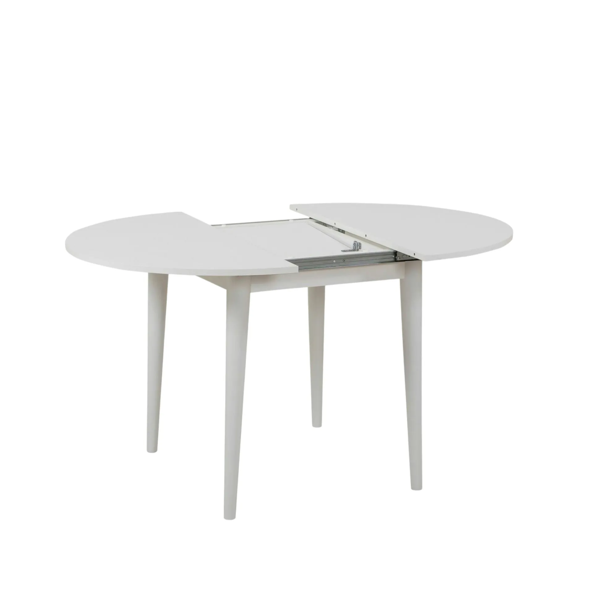 Table à manger blanche extensible Ø100-131 cm ORINA