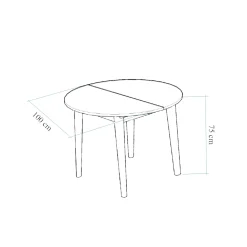 Table à manger blanche extensible Ø100-131 cm ORINA