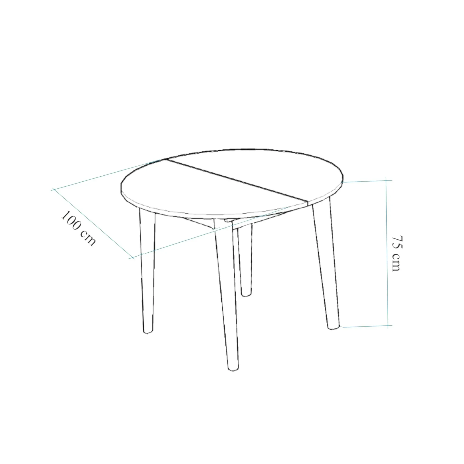 Table à manger blanche extensible Ø100-131 cm ORINA