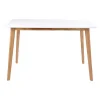 Table à manger blanche pieds bois 4 pers. 120 cm OTTA