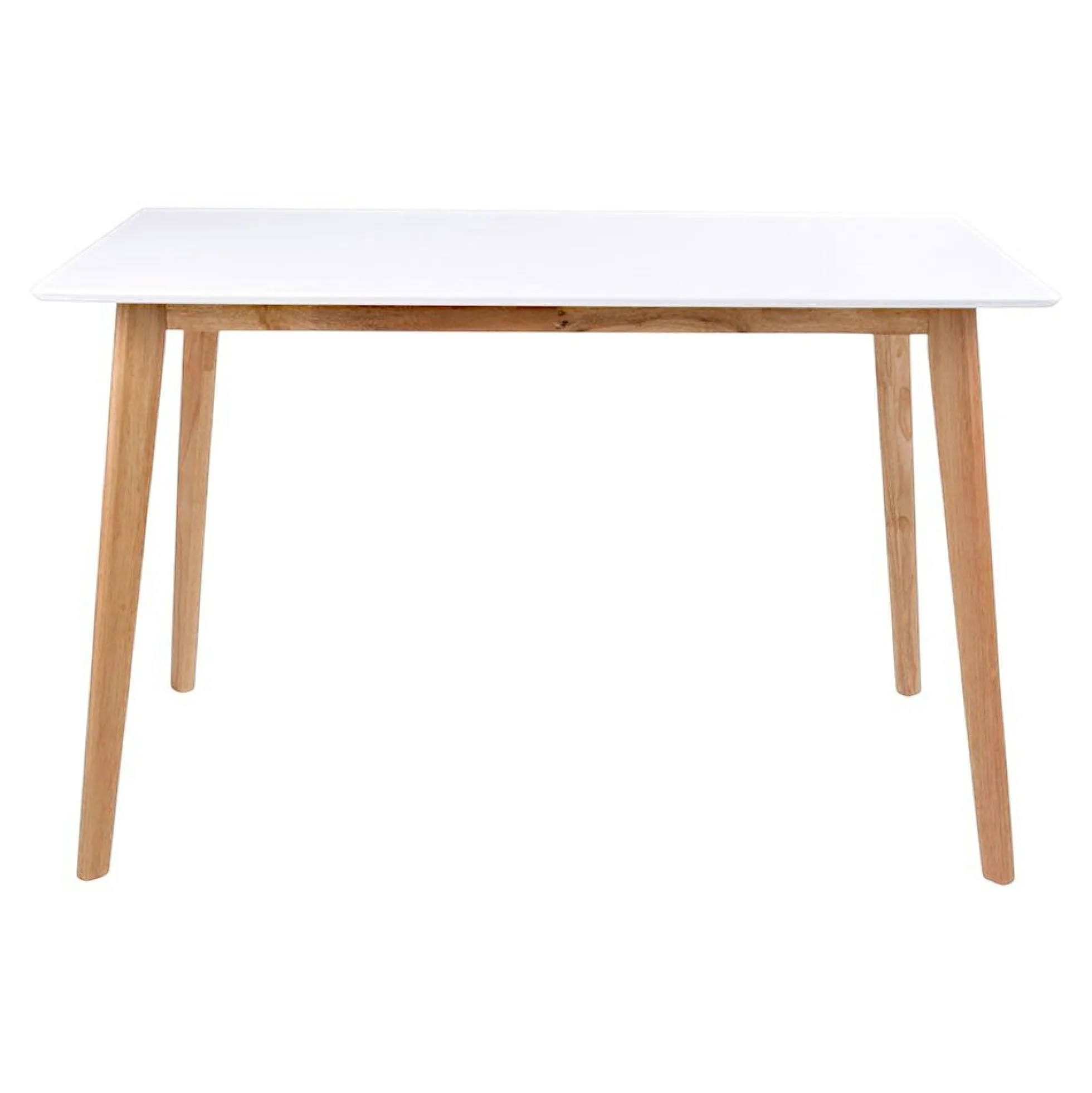 Table à manger blanche pieds bois 4 pers. 120 cm OTTA