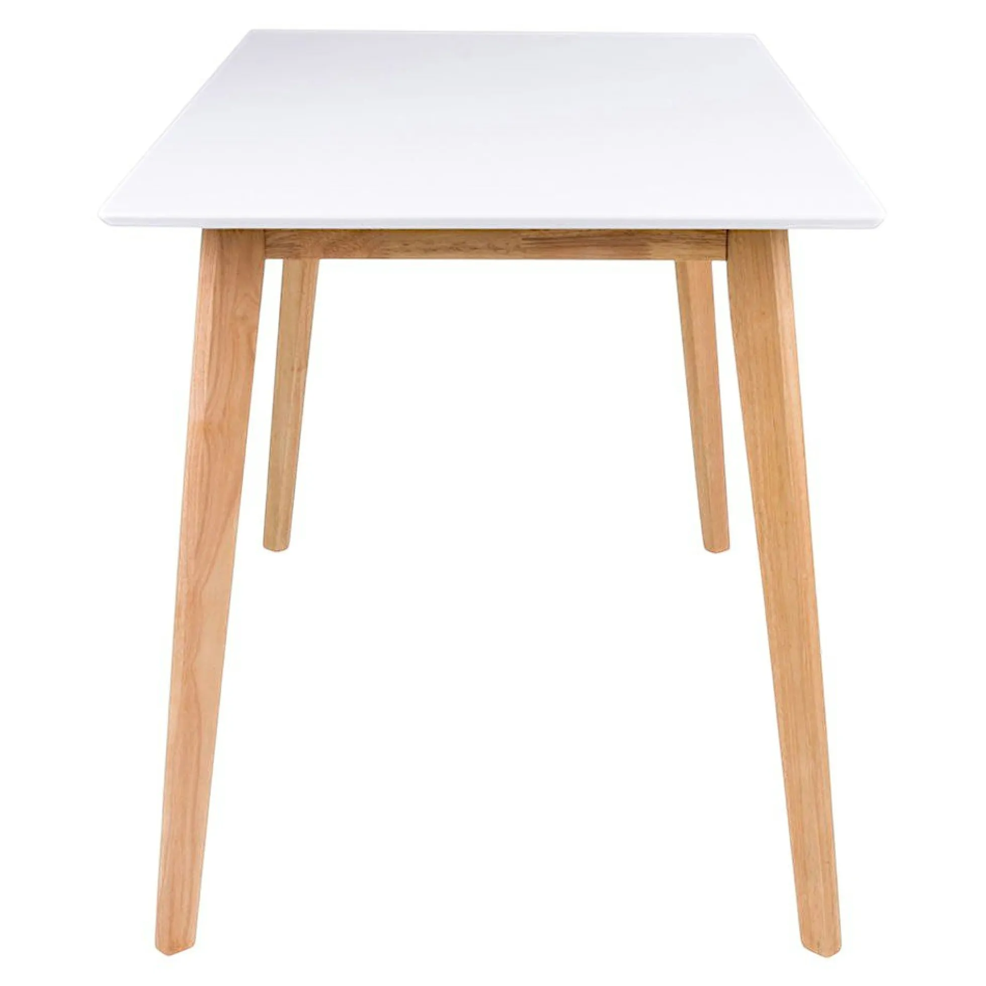 Table à manger blanche pieds bois 4 pers. 120 cm OTTA