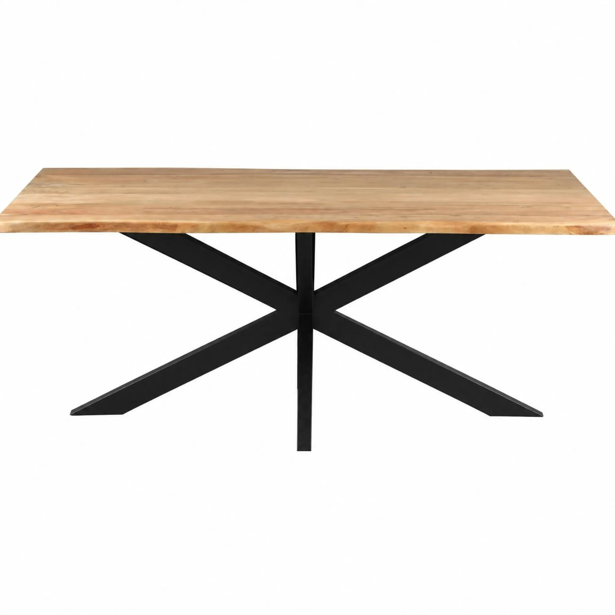 Table à manger bois bords naturels pied central 200 cm CANYON