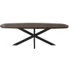 Table à manger bois brun bords arrondis 200 cm CORTINA