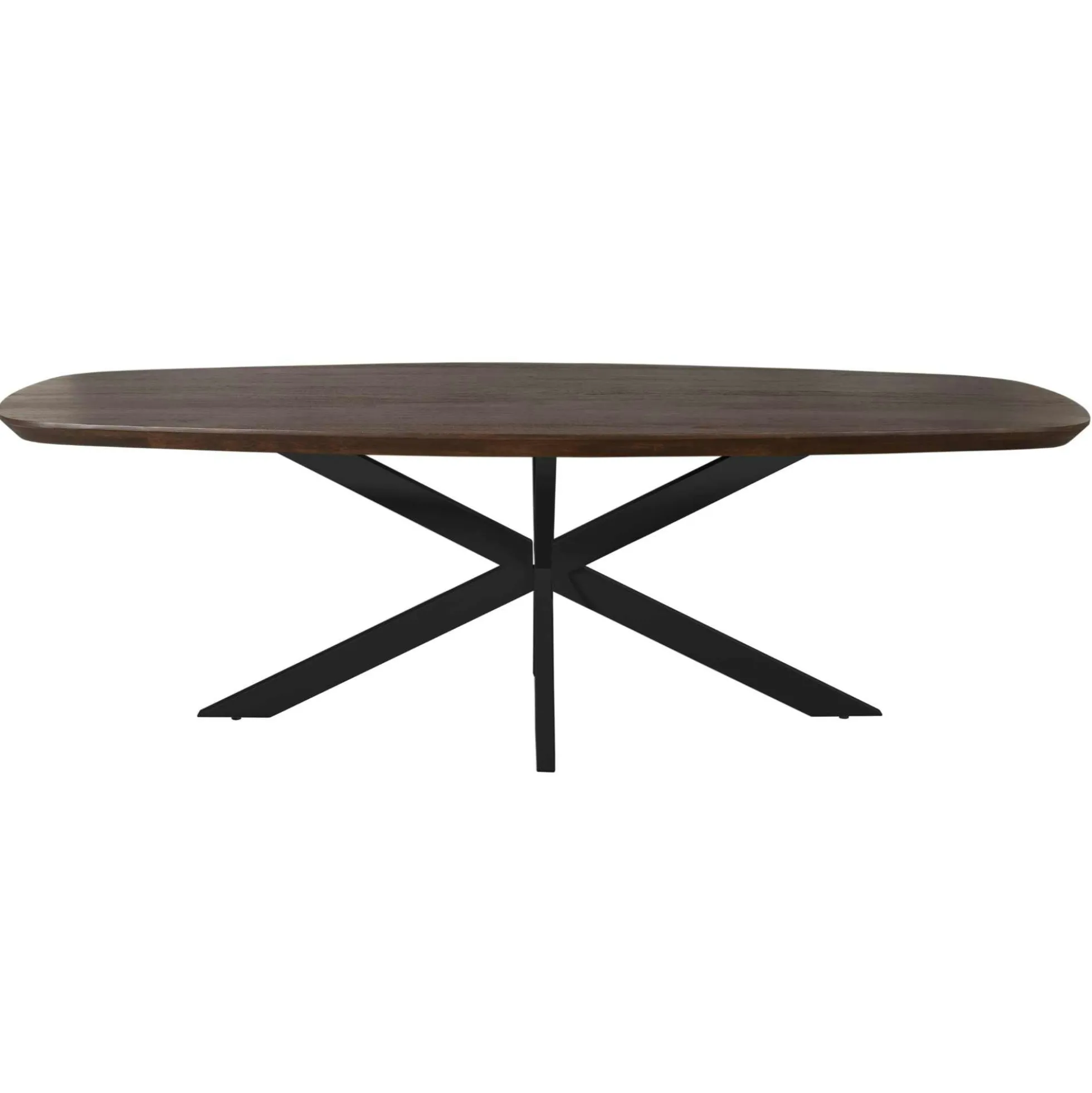 Table à manger bois brun bords arrondis 200 cm CORTINA