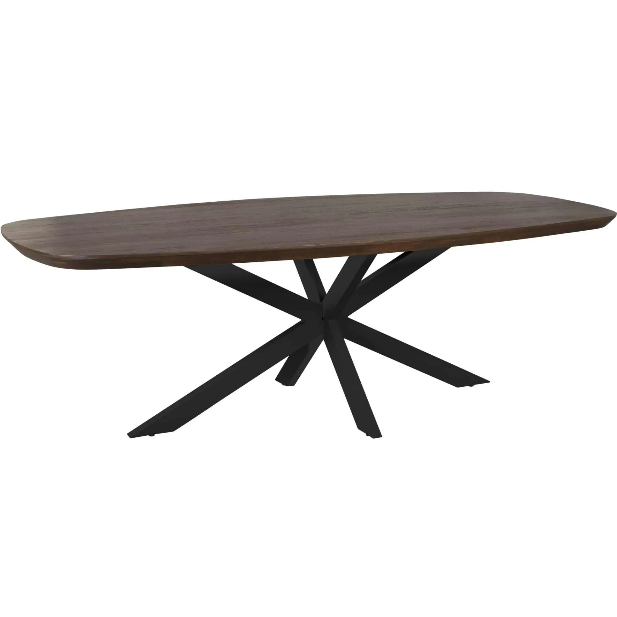 Table à manger bois brun bords arrondis 200 cm CORTINA