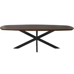 Table à manger bois brun bords arrondis 240 cm CORTINA