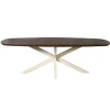 Table à manger bois brun pied blanc 280 cm CORTINA