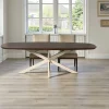 Table à manger bois brun pied blanc 240 cm CORTINA