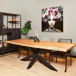 Table à manger bois d'acacia à bords naturels 240 cm ARBOR