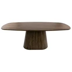 Table à manger bois d'acacia foncé design organique 215 cm NAKO