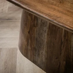 Table à manger bois d'acacia foncé design organique 215 cm NAKO