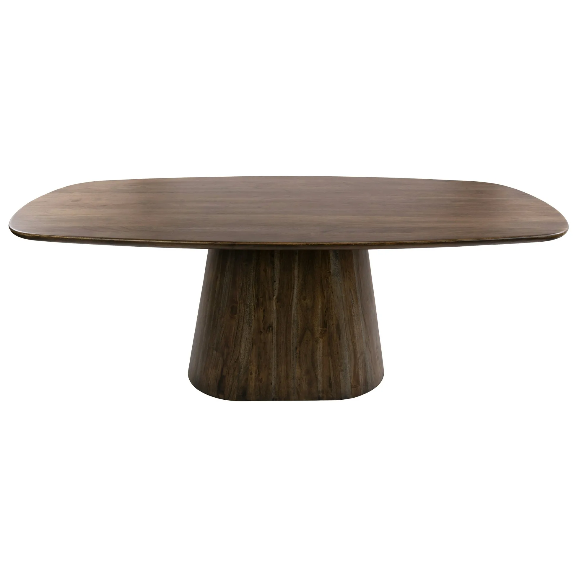 Table à manger bois d'acacia foncé design organique 180 cm NAKO