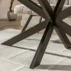 Table à manger bois d'acacia foncé bords arrondis 215 cm NAKO