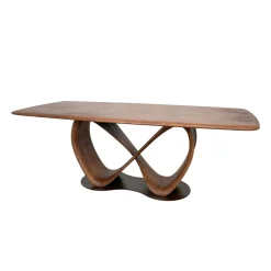 Table à manger bois de frêne à pied design ruban 220 cm ALDER