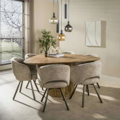Table à manger bois de manguier forme triangulaire 150 cm CREEK