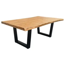 Table à manger bois de teck recyclé, pieds en U 300 cm TIMOR