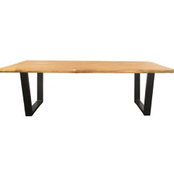 Table à manger bois de teck recyclé, pieds en U 240 cm TIMOR