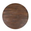 Table à manger bois foncé pied central sculpté Ø130 cm ALMA