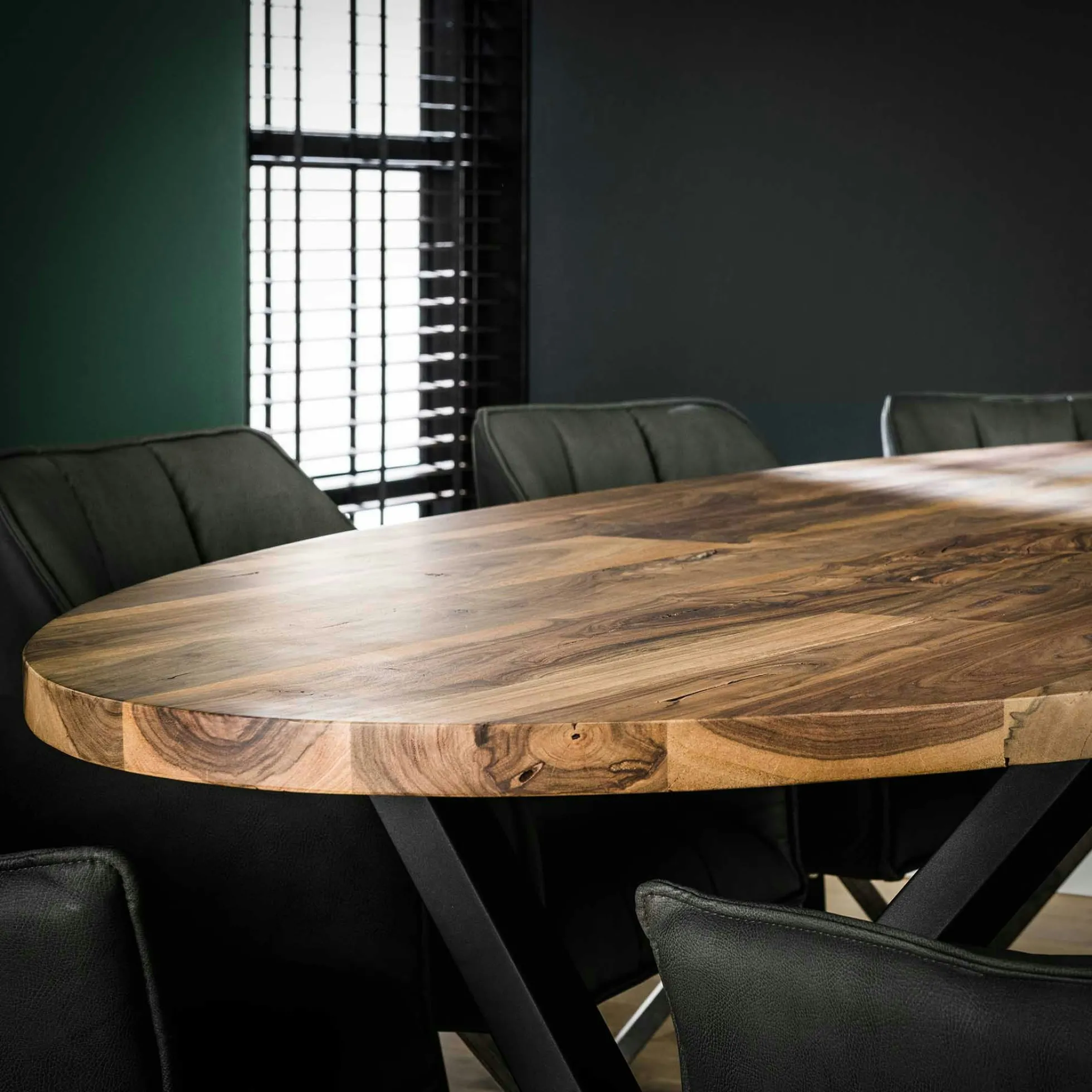 Table à manger bois forme ovale 200 cm HALIFAX